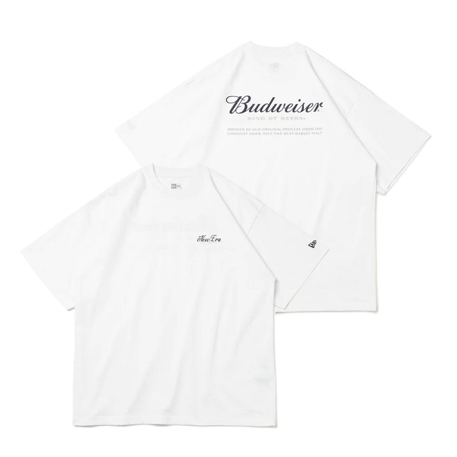 NEW ERA（ニューエラ） 半袖 オーバーサイズド コットン Tシャツ Budweiser バドワイザー ホワイト 13526841