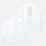 NEW ERA（ニューエラ）長袖 テック Tシャツ Rear Vertical Logo ホワイト × ベージュ Performance Apparel 13755365|NEW ERA（ニューエラ）