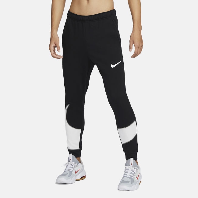 NIKE（ナイキ）Dri-FIT メンズ テーパード フィットネスパンツ ブラック/サミットホワイト