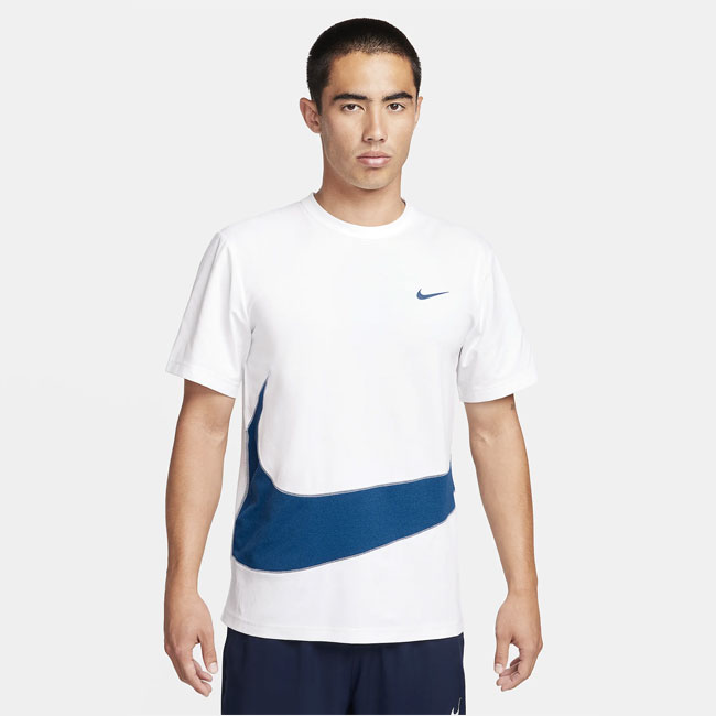 NIKE（ナイキ）Dri-FIT UV ハイバース メンズ ショートスリーブ フィットネストップ サミットホワイト/コートブルー/ピュアプラチナム/コートブルー