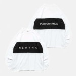 NEW ERA（ニューエラ）長袖 オーバーサイズド パフォーマンス Tシャツ Panel Logo ホワイト/ブラック Performance Apparel 14121996|NEW ERA（ニュー