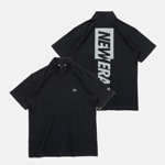 NEW ERA ニューエラ 半袖 ハーフジップ パフォーマンス ミッドネック Tシャツ Rear Vertical Logo ブラック Performance Apparel 14121969|NEW