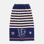 marushin 丸眞 80cm丈巻きタオル サンハート ネイビーマリンボーダー