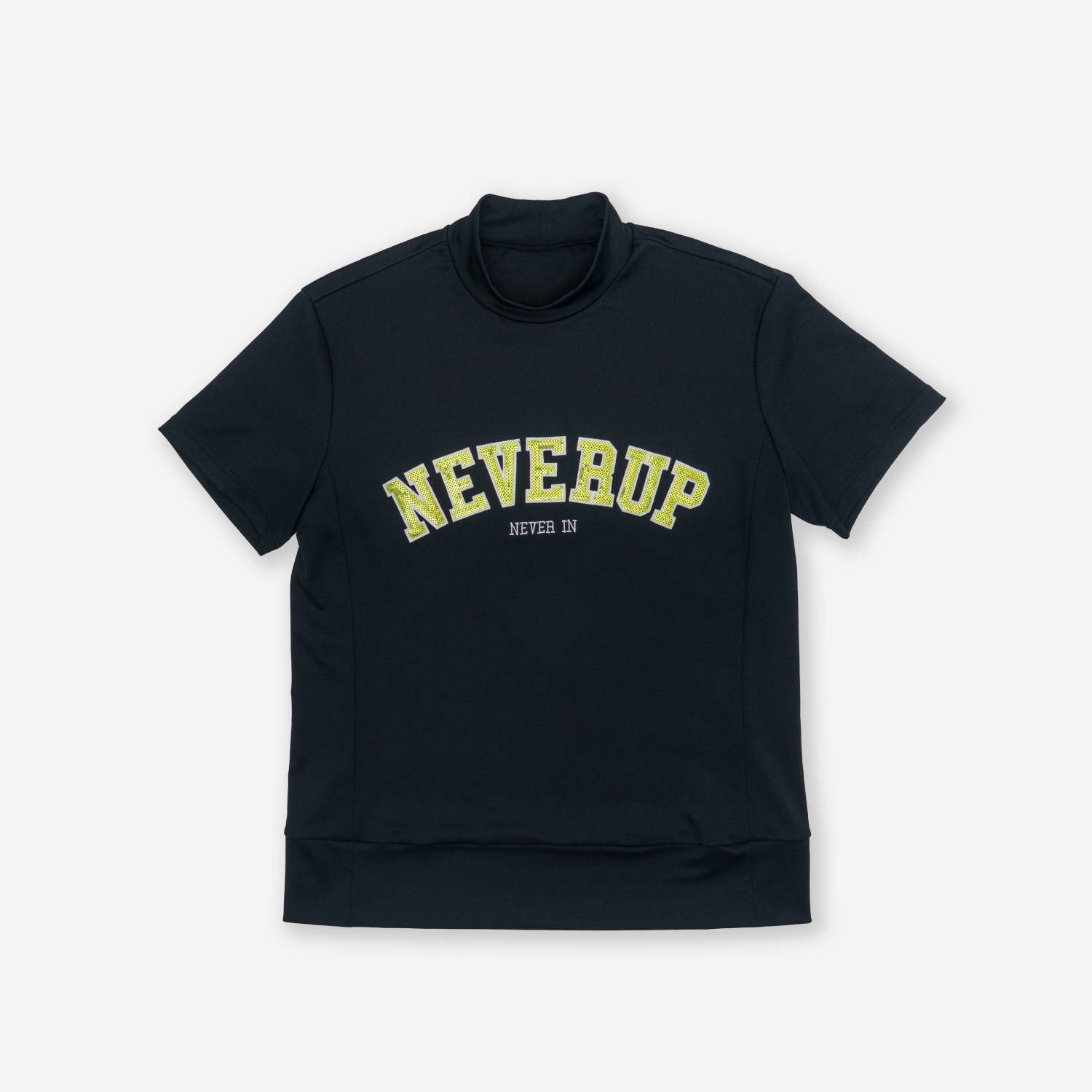 モックネックシャツ　ブラック&イエロー　-NEVER UP NEVER IN-
