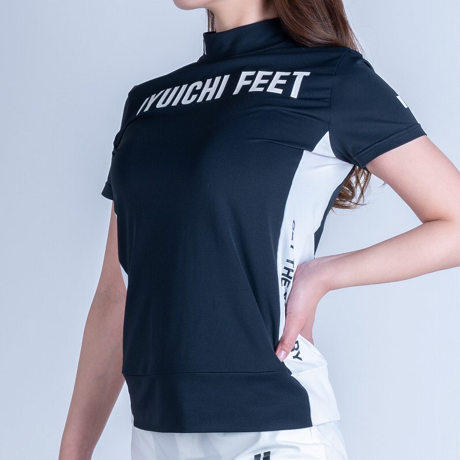 モックネックシャツ ブラック&ホワイト | レディース ゴルフウェア