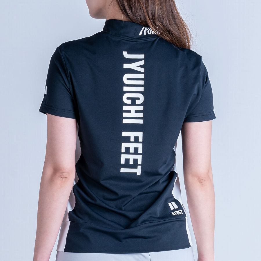 モックネックシャツ ブラック&ホワイト | レディース ゴルフウェア