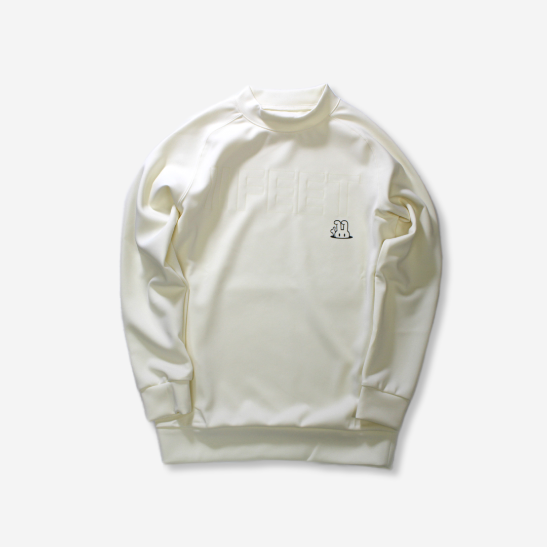 ユニセックス　モックネックトレーナー　＃02　ホワイト