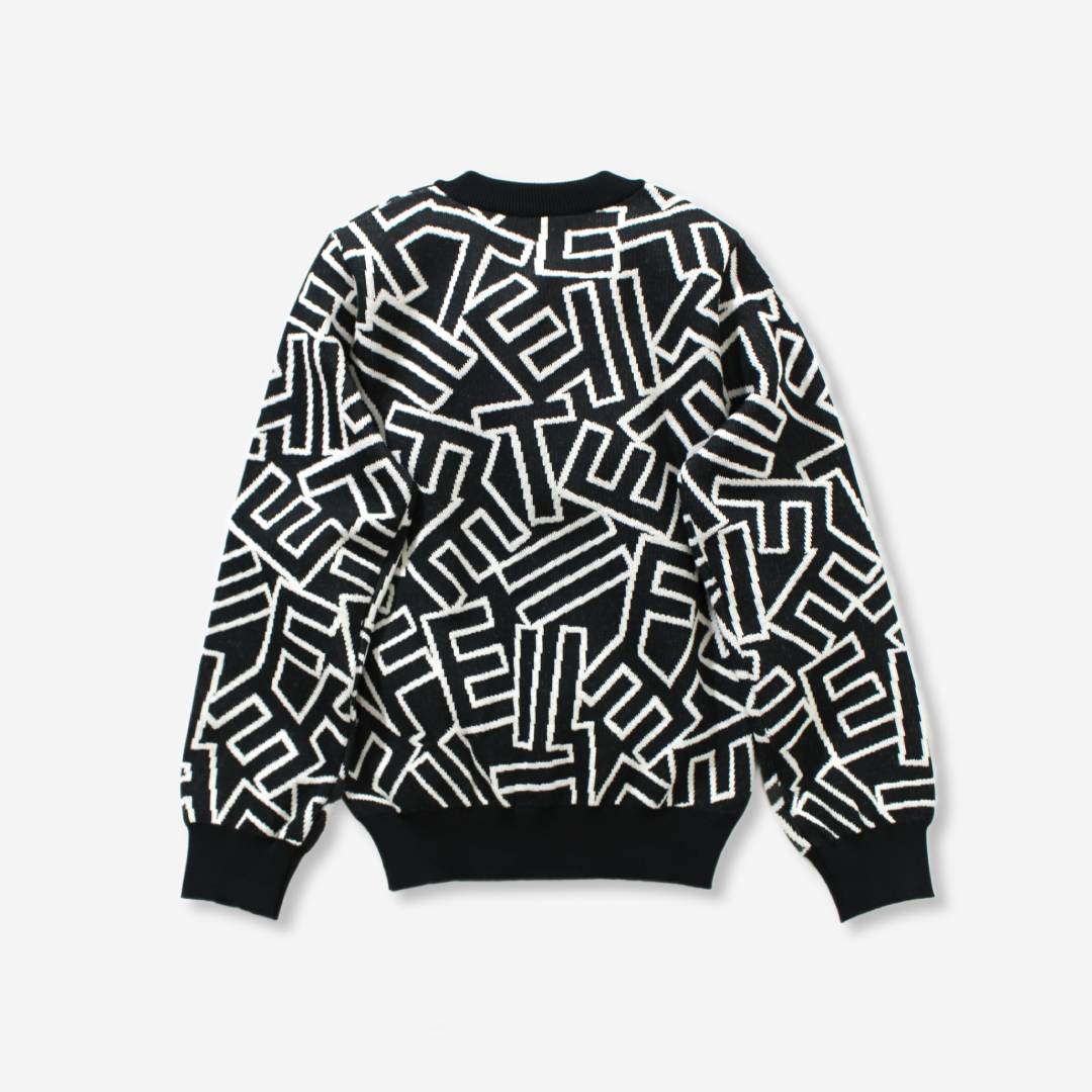 ジャガードセーター　ブラック＆ホワイト