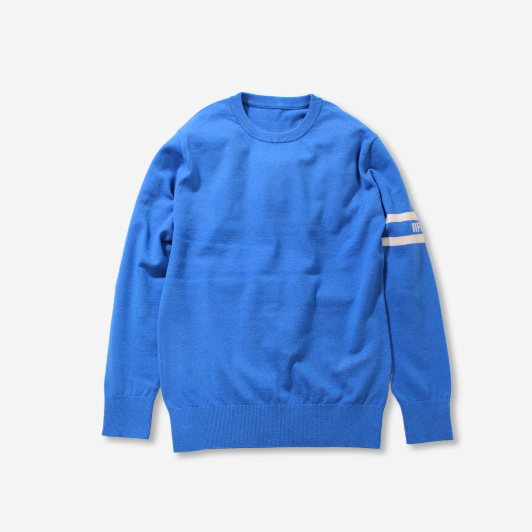 クルーネックセーター　ブルー