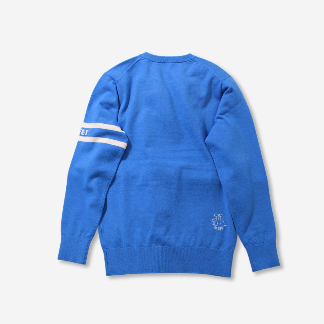 クルーネックセーター　ブルー