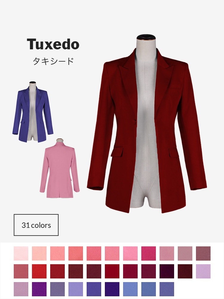 コスプレに最適なライン オリジナル タキシード 男装・男性用【レッド・ピンク・パープル系】《受注生産》