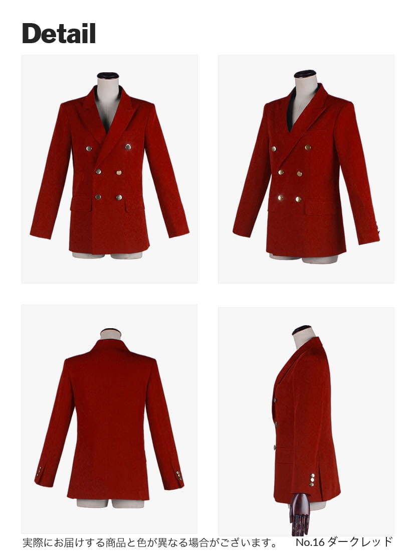 オリジナルタキシード[ダブルボタン] 男装・男性用【レッド・ピンク・パープル系】《受注生産》