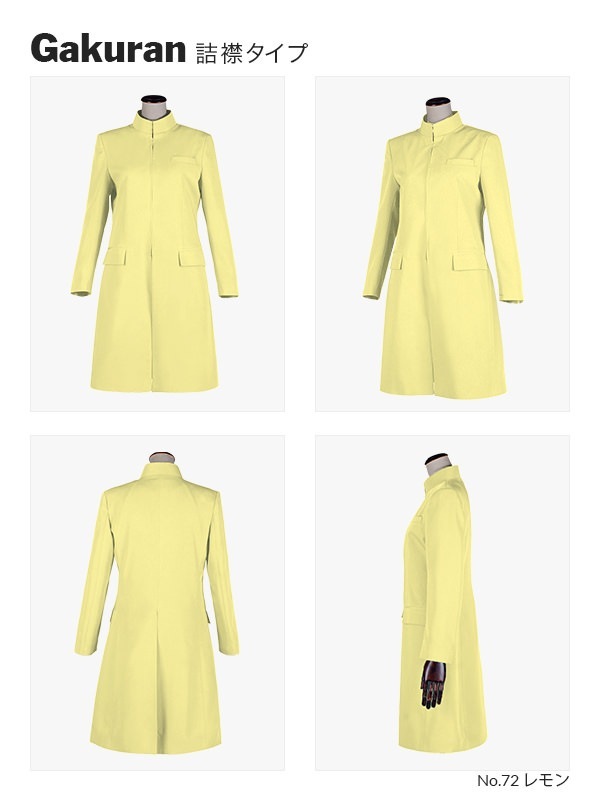 コスプレに最適なライン・オリジナル学ラン(ファスナータイプ・ロング丈) 男装・男性用 【オレンジ・イエロー・ブラウン系】《受注生産》