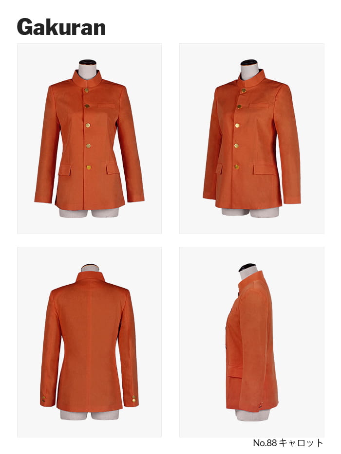 コスプレに最適なライン・オリジナル学ラン 男装・男性用【オレンジ・イエロー・ブラウン系】《受注生産》