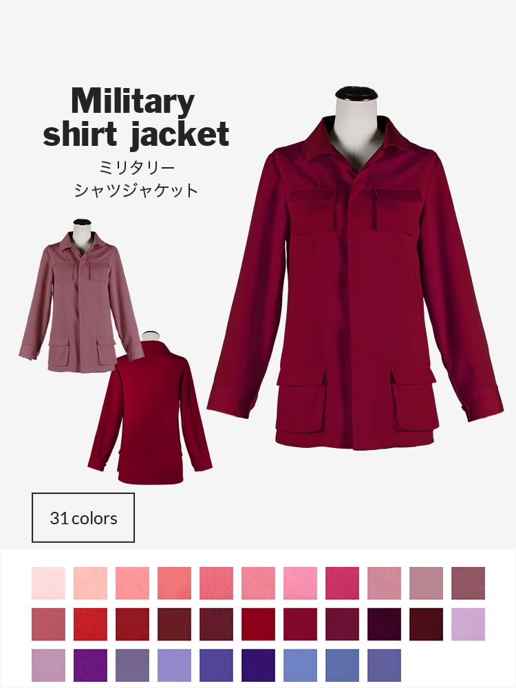 オリジナルミリタリーシャツジャケット【レッド・ピンク・パープル系】《受注生産》