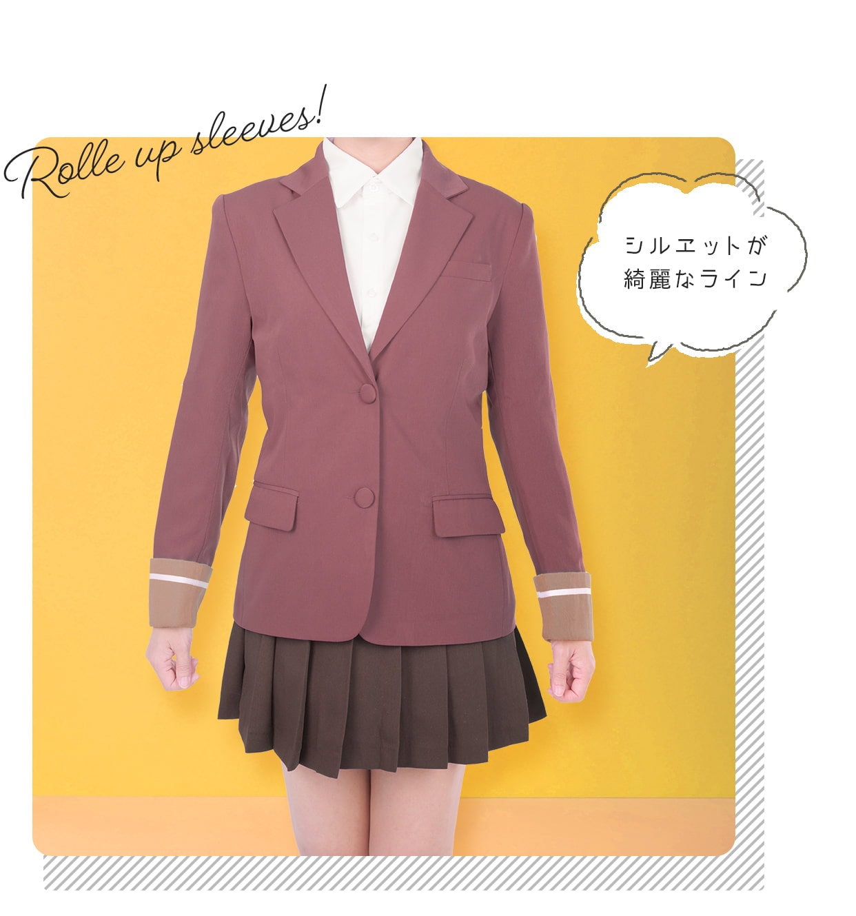 折袖タイプ◆オリジナルブレザー 女性・女装用【黒・白・グレー系】《受注生産》