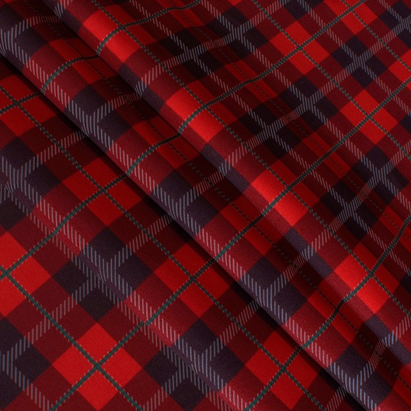オリジナルチェック（レッド） オリジナルプリント生地【1m単位