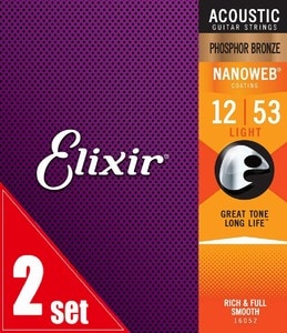 Elixir / NANOWEB with ANTI-RUST Phosphor Bronze #16052 Light 12-53 2set アコギ弦
