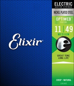 Elixir / 19102 Medium ELECTRIC NICKEL PLATED STEEL WITH OPTIWEB COATING エリクサー 弦【正規品】
