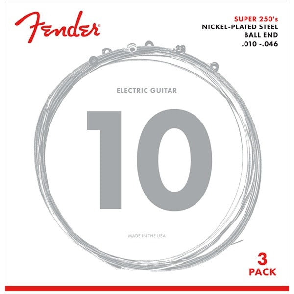 Fender / Super 250R Nickel-Plated Steel Guitar Strings - 3 Pack