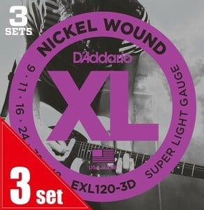 D'Addario / EXL120-3D Super Light 09-42 (3set pack) エレキギター弦