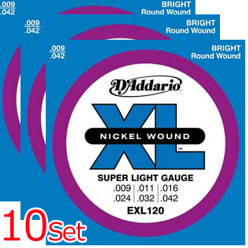 D'Addario / EXL120-10P XL Nickel Wound Super Light 09-42 エレキギター弦 10セットパック【正規代理店製品】