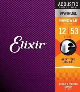 Elixir / 11052 Light Acoustic 80/20 Bronze with NANOWEB Coating