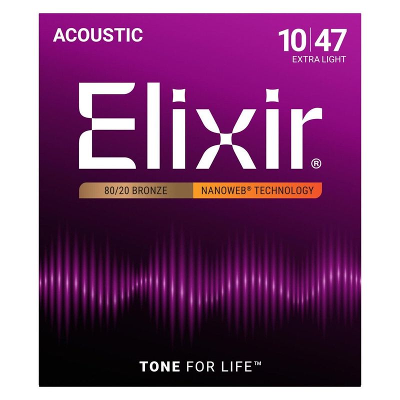 Elixir / 11002 Extra Light Acoustic 80/20 Bronze with NANOWEB