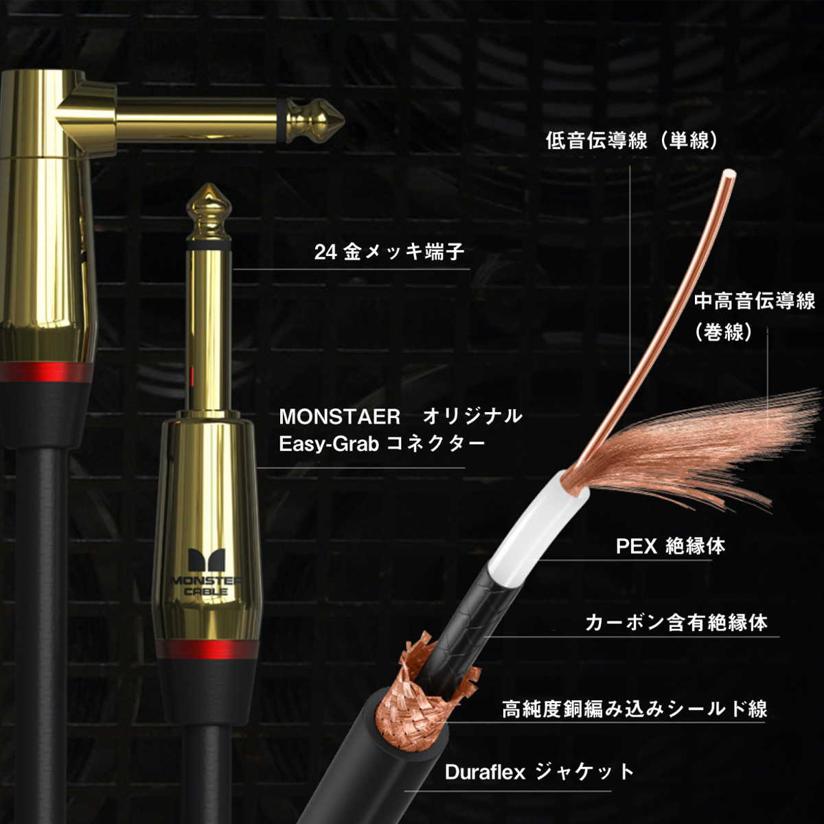 MONSTER CABLE / MONSTER ROCK M ROCK2-12 12ft S-S 約3.6メートル