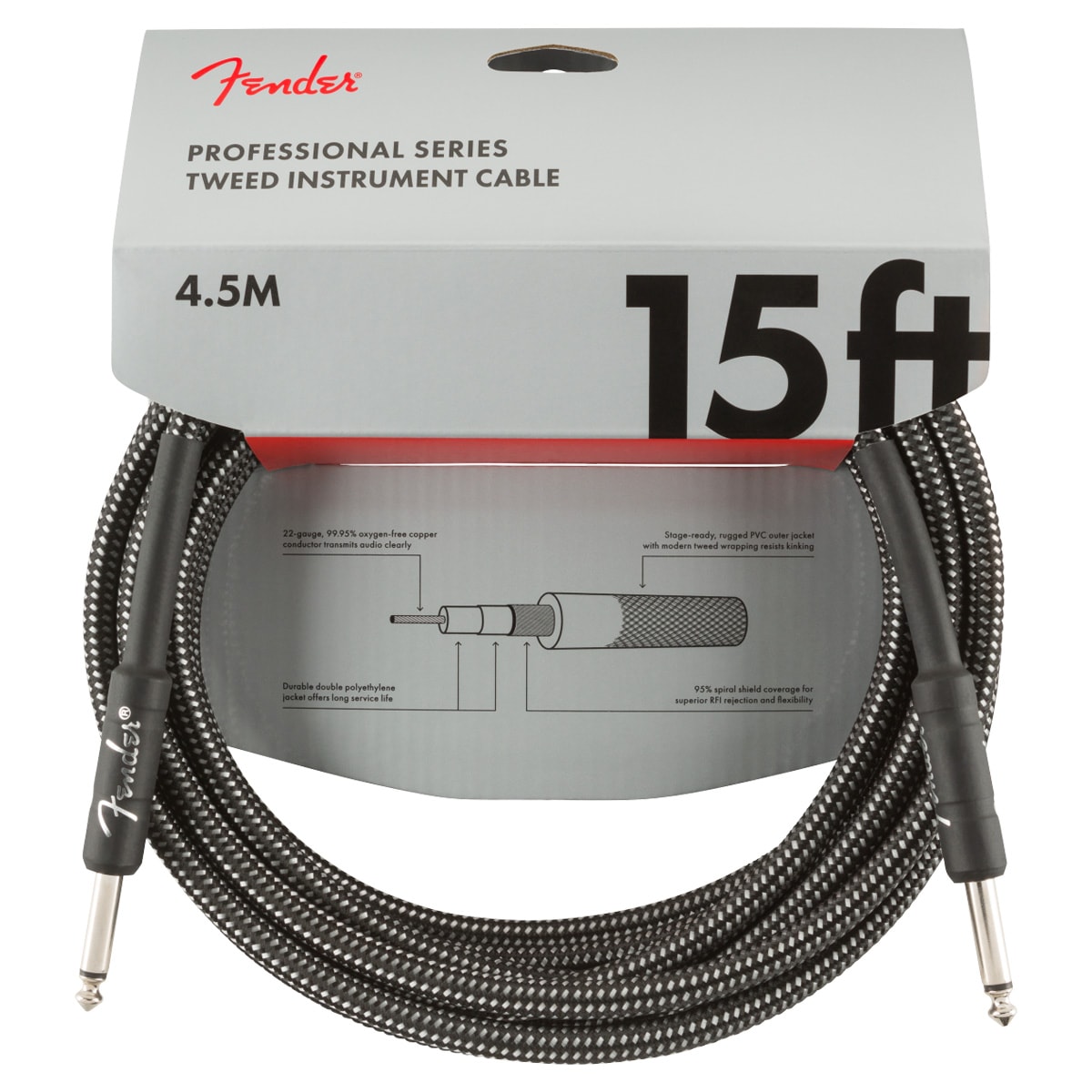 Fender / Professional Series Tweed Instrument Cable GRY ギターケーブルシールド 約4.5m