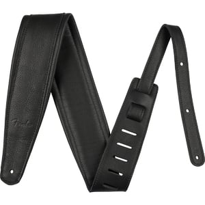 （タイムセール）Fender / 3.5" Premium Leather Strap Black フェンダー [高級レザーストラップ][USA製]