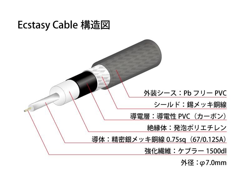 NEO by OYAIDE / Ecstasy Cable 5.0M L/S 5メートル ケーブル オヤイデ