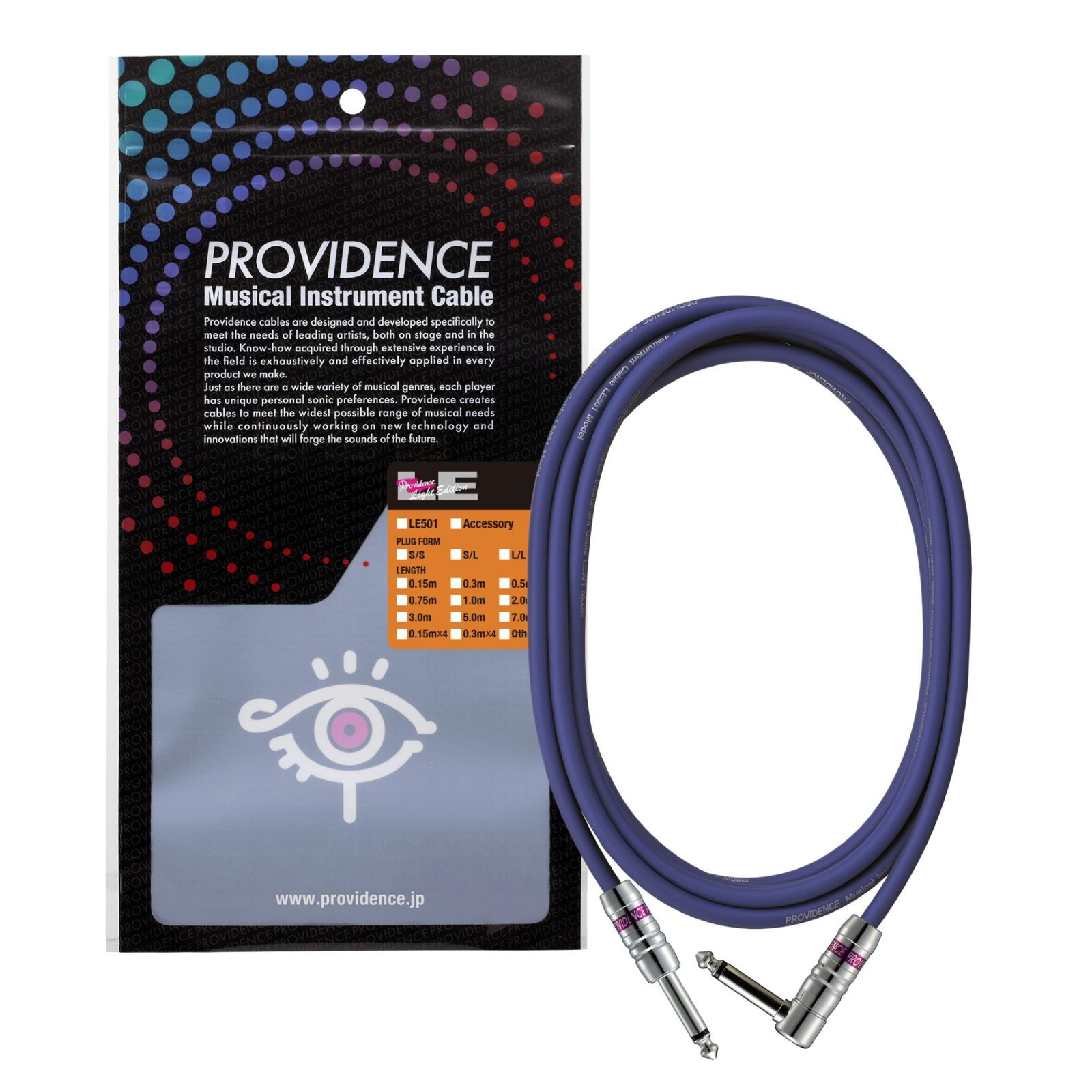 プロビデンス　F201　シールドケーブル　5m　中古　美品 Providence / LE501 5.0m S/L BL Blue Straight - Angled プロビデンス