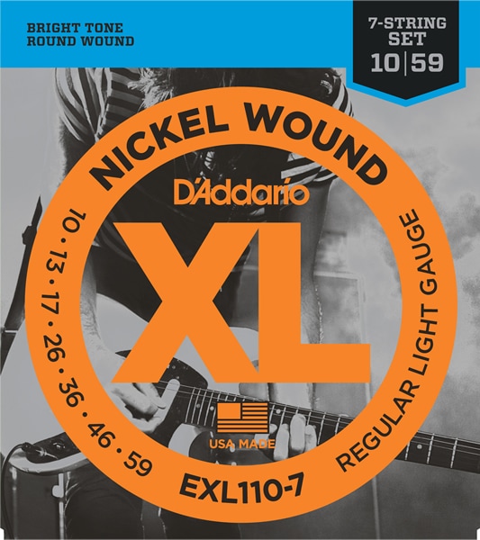 PRESTO ダブルベース弦 ナイロンテープ巻き　light D'Addario / EXL110-7 Regular Light 10-59 7-Strings エレキギター弦