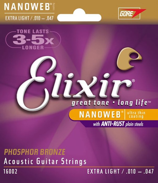 Elixir / 16002 Extra Light Acoustic Phosphor Bronze with NANOWEB