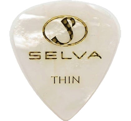 SELVA / Rubber Grip Pick Tear Drop Thin （ラバー滑り止め付） Pearloid