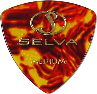 Selva / Rubber Grip Pick オニギリ Medium(0.75mm) Shell 材質:セルロース 色:シェル (ラバー滑り止め付)