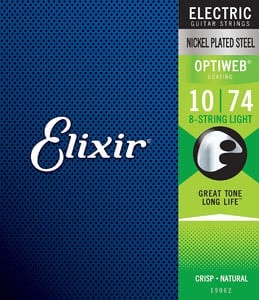 Elixir / 19062 Light Electric 8-String Nickel Plated Steel with