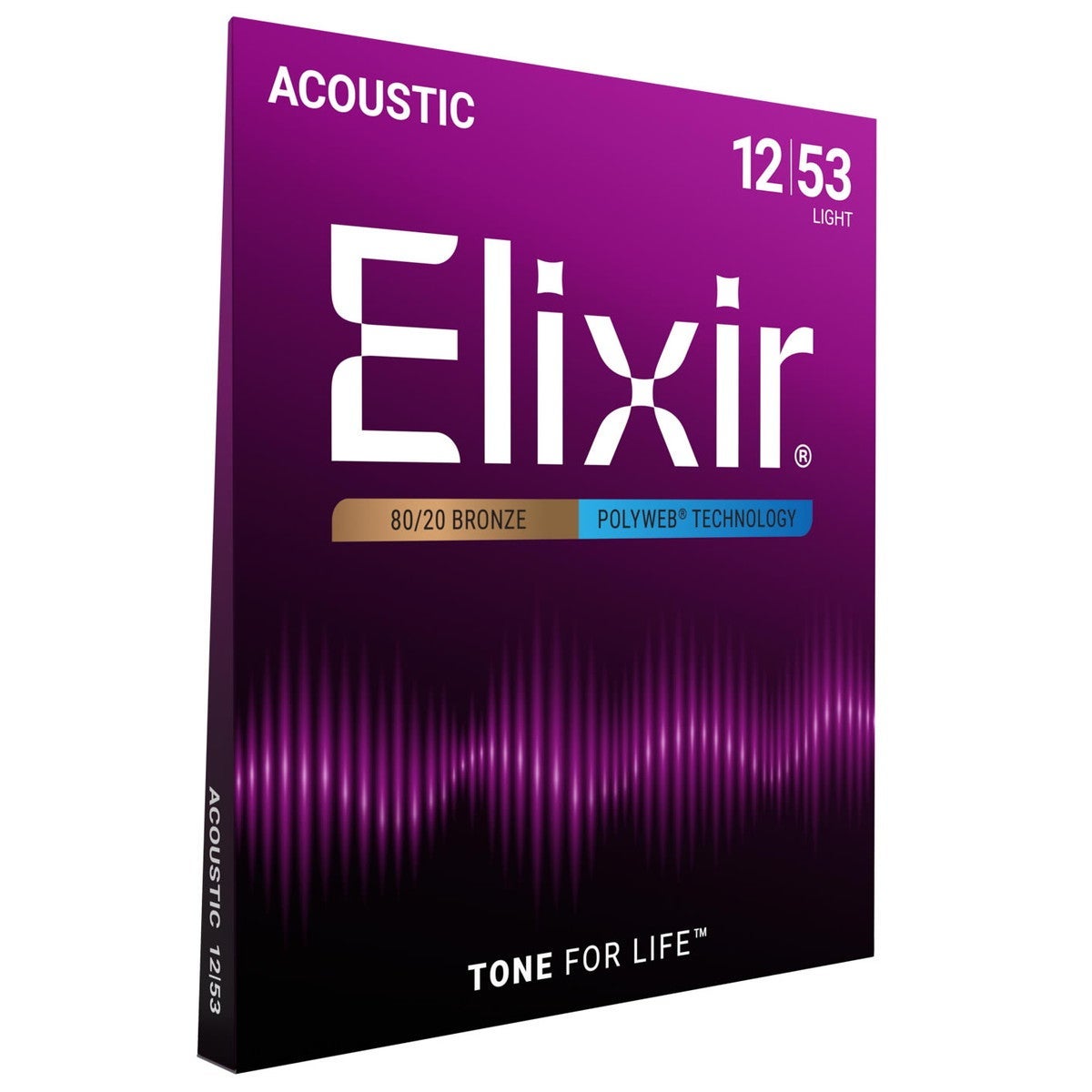 Elixir / 11050 Light Acoustic 80/20 Bronze with POLYWEB Coating