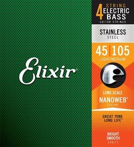 Elixir / 14677 4-String Light/Medium Long Electric Bass Stainless Steel with NANOWEB Coating エリクサー 弦【正規品】