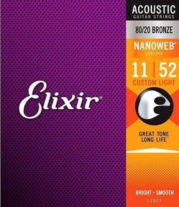Elixir / 11027 Custom Light Acoustic 80/20 Bronze with NANOWEB Coating エリクサー 弦【正規品】