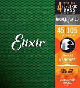 Elixir / 14077 4-String Light/Medium Long Electric Bass Nickel Plated Steel with NANOWEB Coating エリクサー 弦【正規品】