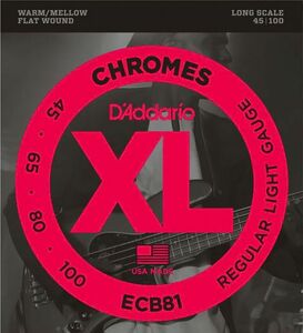 D'Addario / Chromes Flat Wound ECB81 Regular Light 45-100 Long Scale ベース弦