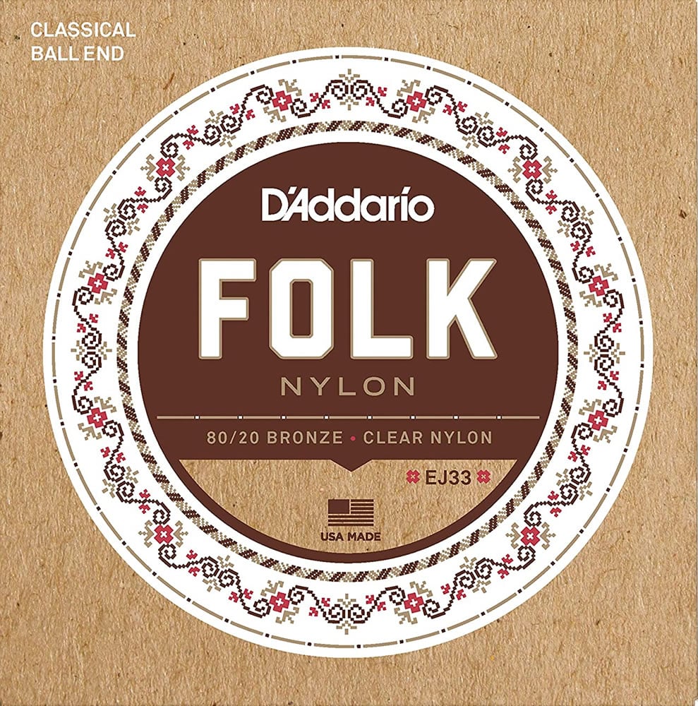 D'Addario / Folk Nylon EJ33 80/20 Bronze on Nylon Clear Trebles Ball End 28-45【心斎橋店】