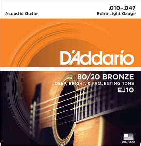 D'Addario / 80/20 Bronze EJ10 Extra Light 10-47 アコースティックギター弦