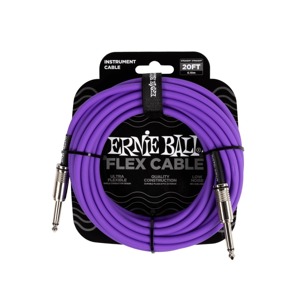 ERNIE BALL / EB6420 FLEX CABLE 20FT PR S/S ギターシールドケーブル 【福岡店】