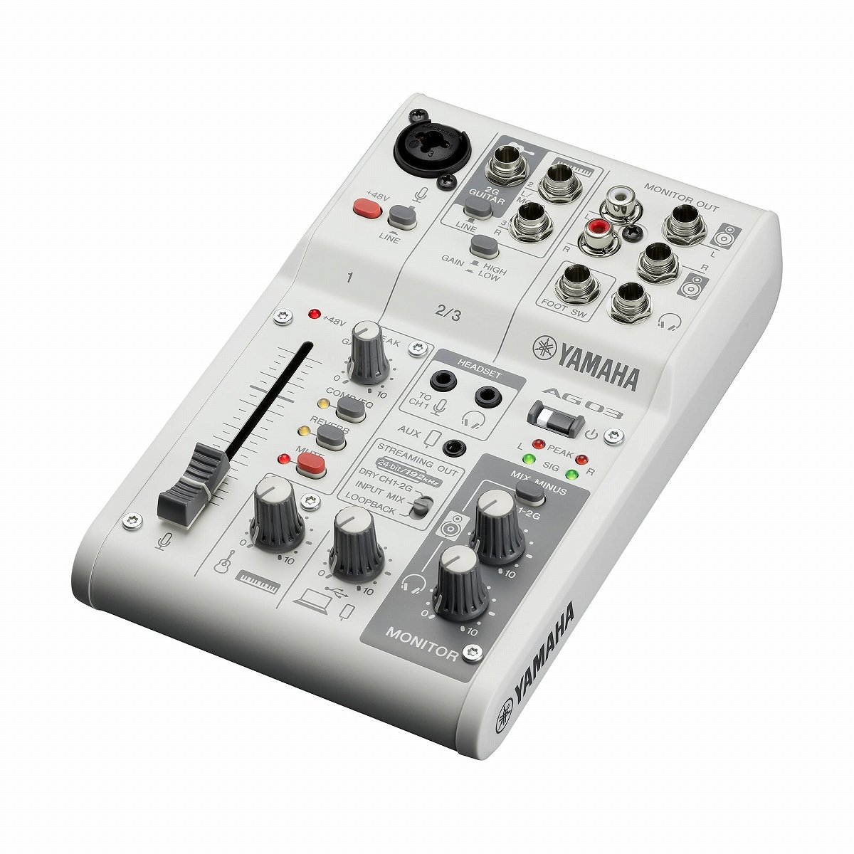 ヤマハ(YAMAHA) ミキサー 3チャンネル ホワイト AG03MK2 W YAMAHA ヤマハ / AG03MK2 W (ホワイト) ライブストリーミングミキサー