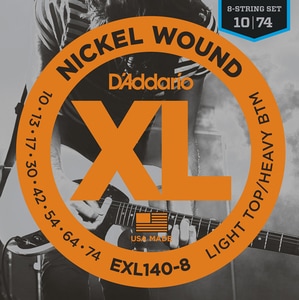 D’Addario / EXL140-8 Nickel Wound, 8-String, Light Top/Heavy Bottom, 10-74 8弦エレキギター用 【福岡店】