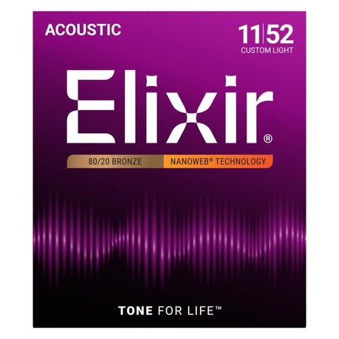 Elixir / 11027 Custom Light Acoustic 80/20 Bronze with NANOWEB Coating エリクサー 弦 ナノウェブ 【福岡店】