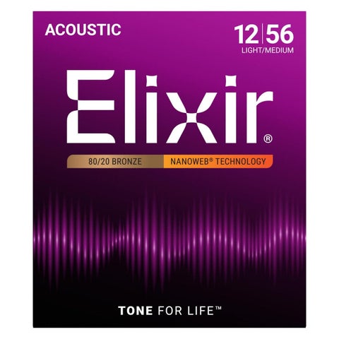 Elixir / 11077 Light-Medium Acoustic 80/20 Bronze with NANOWEB Coating エリクサー 弦 ナノウェブ 【福岡店】